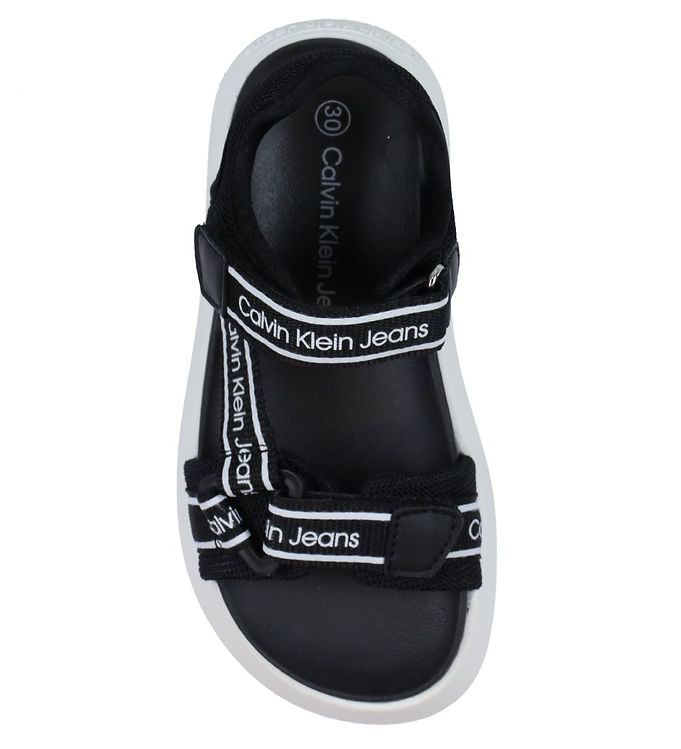 saltet klippe Slip sko Calvin Klein Sandal - Velcro - Sort » Gratis hjemmelevering i DK