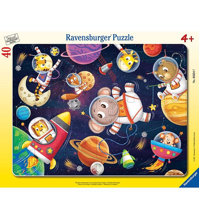 Billede af Ravensburger Puslespil - 40 Brikker - Animal Astronauts