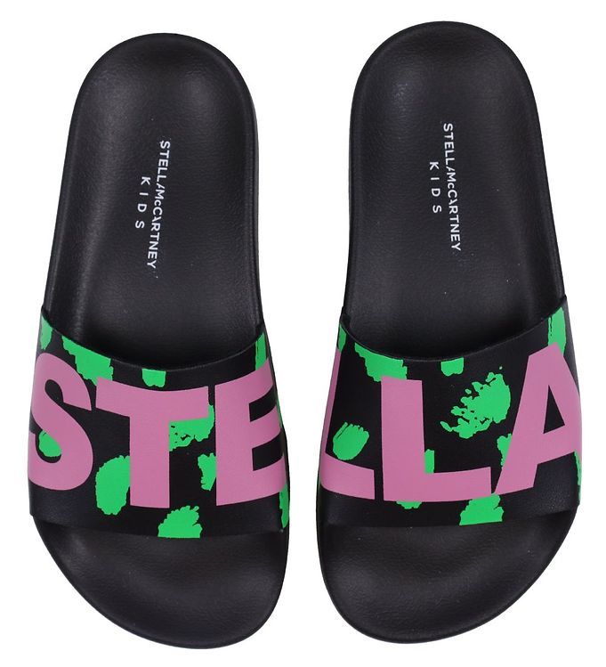 2: Stella McCartney Kids Badesandaler - Sort m. Grøn/Rosa