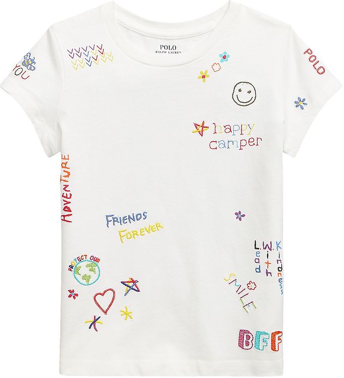 Få kontrol træt En skønne dag Polo Ralph Lauren T-shirt - Summit - Hvid m. Broderi/Prints