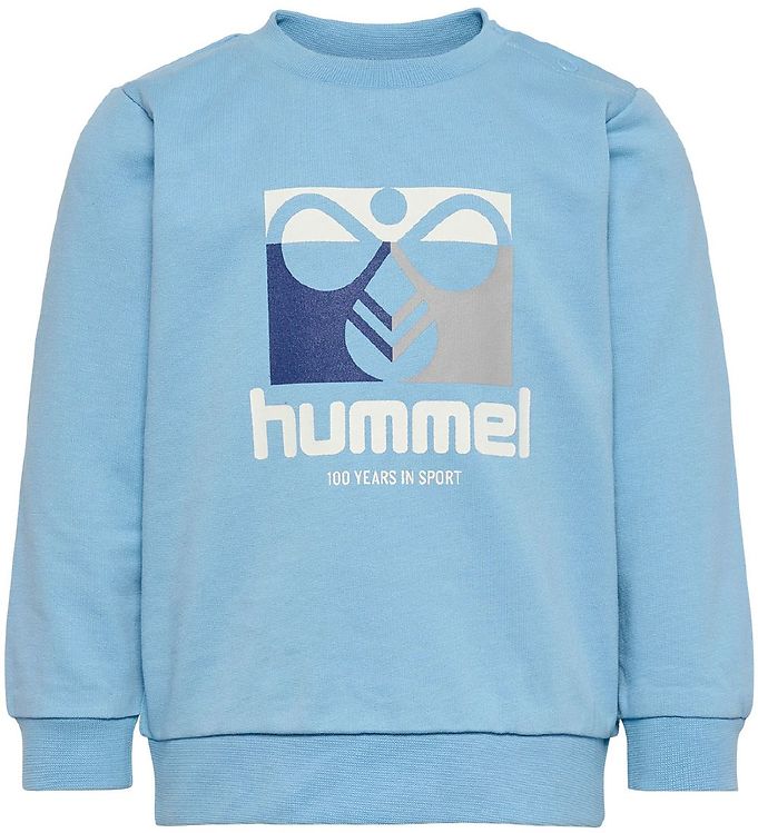 Skuldre på skuldrene Vært for faktor Hummel Sweatshirt - hmlLime - Dusk Blue » Fri fragt i Danmark