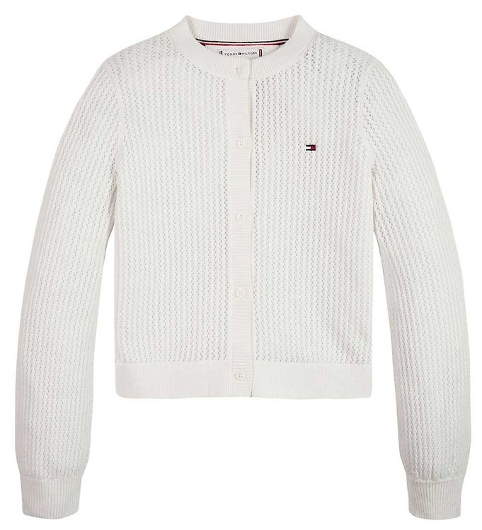 syv at tilføje Uforudsete omstændigheder Tommy Hilfiger Cardigan - Strikket - Crochet - Ancient White