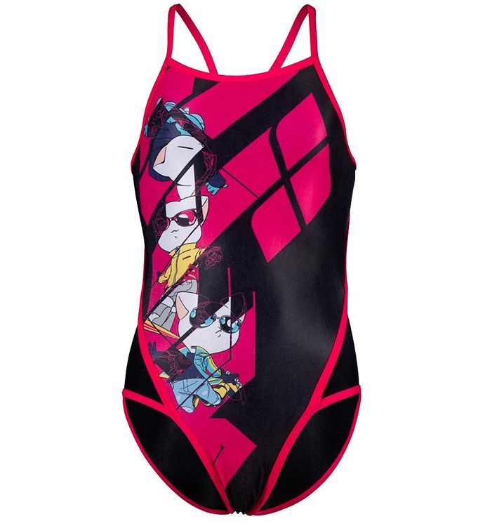 Arena Badedragt - Girl's Arena Cats Swimsuit Superfly - Black