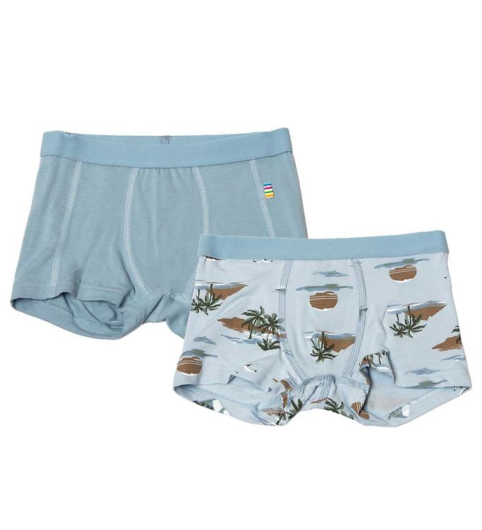 Image of Joha Boxershorts - 2-Pak - Bambus - Blå m. Print - 100 - Joha Boxershorts (301035-4341958)