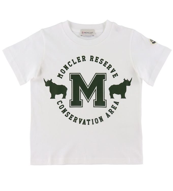Moncler T-shirt - Hvid m. Mørkegrøn