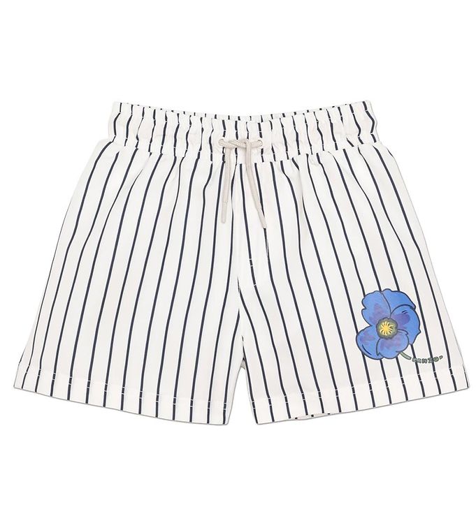 Kenzo Badeshorts - Exclusive Edition - Cream/Sortstribet m. Blom