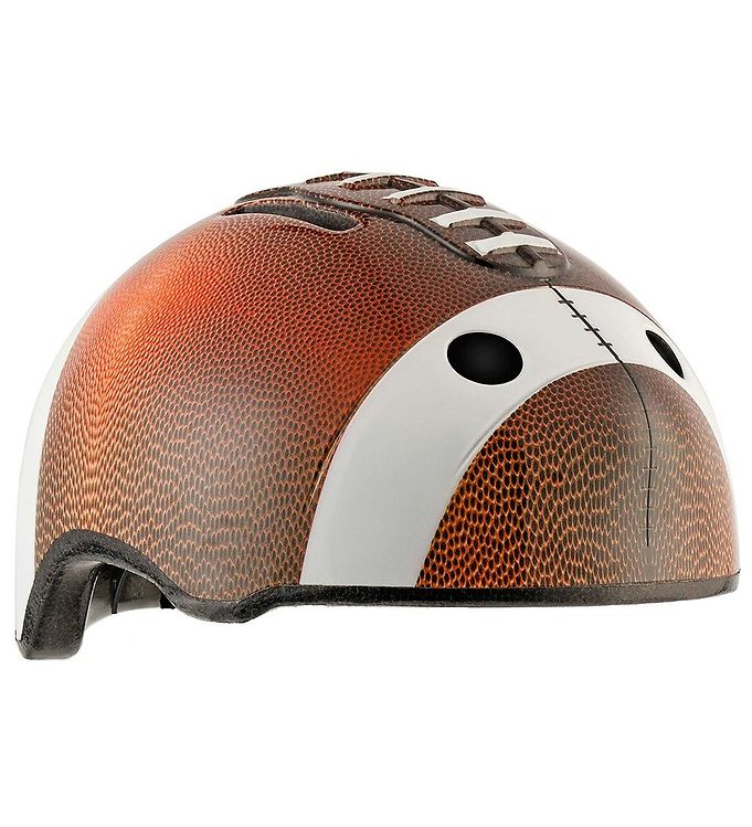 Image of Crazy Safety Cykelhjelm m. Lys - Football - Brun - 49-55 cm - Crazy Safety Cykelhjelm (303141-4369199)