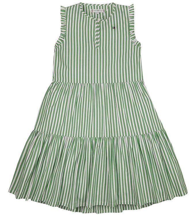 9: Tommy Hilfiger Kjole - Striped Ruffle - Spring Lime Stripe