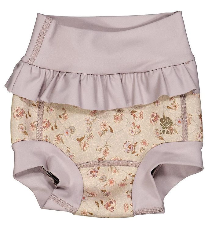 Wheat Blebadebukser - Neoprene - Purple Poppy Flowers