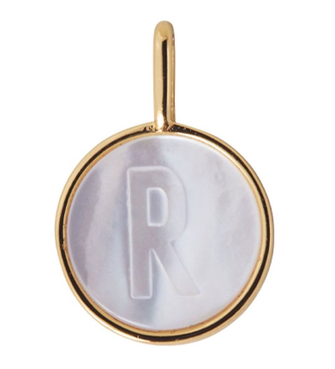 11: Design Letters Vedhæng Til Halskæde - R - Pearl Gold