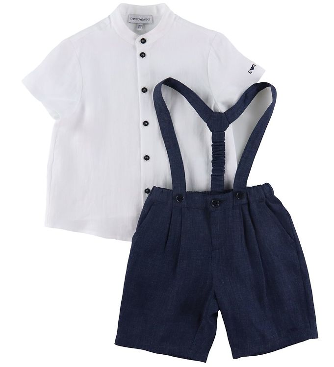 Emporio Armani Sæt Skjorte/shorts Hvid/navy