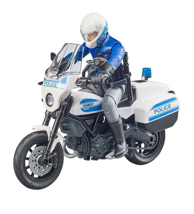 Bruder Figur m. Ducati Scrambler Politimotorcykel - bworld - 627