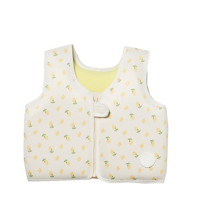 6: SunnyLife Svømmevest - The Fairy Lemon - 3-6 År - Hvid/Gul