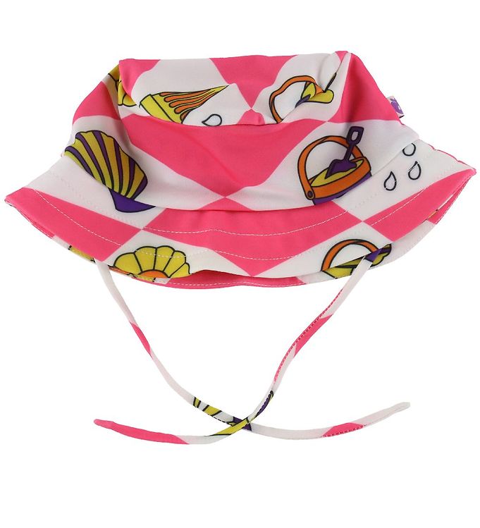 Image of Småfolk Badehat - UV50+ - Pink m. Badebolde (305916-4427386)