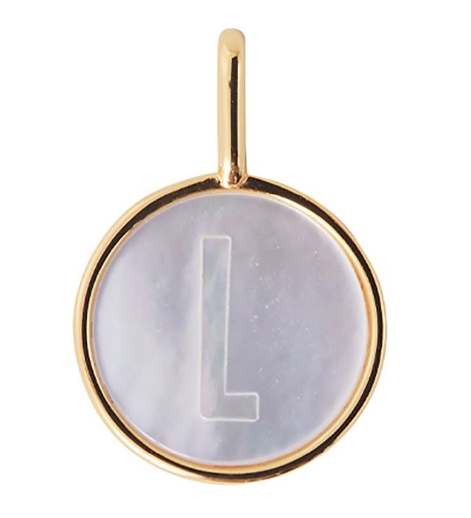 5: Design Letters Vedhæng Til Halskæde - L - Pearl Gold
