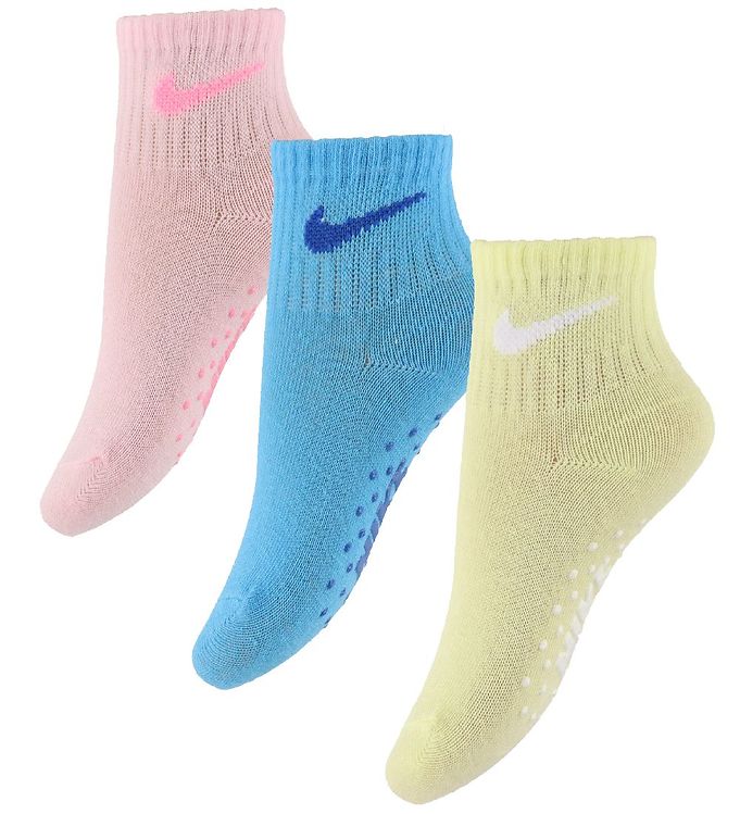 10: Nike Strømper - 3-pak - Lyserød/Blå/Gul