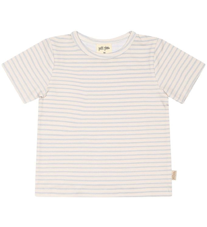 6: Petit Piao T-shirt - Baggy Printed - Pearl Blue/Offwhite