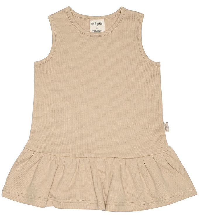 Petit Piao - Sweat Dress Waffle, PP714 - Dark Sand - 80