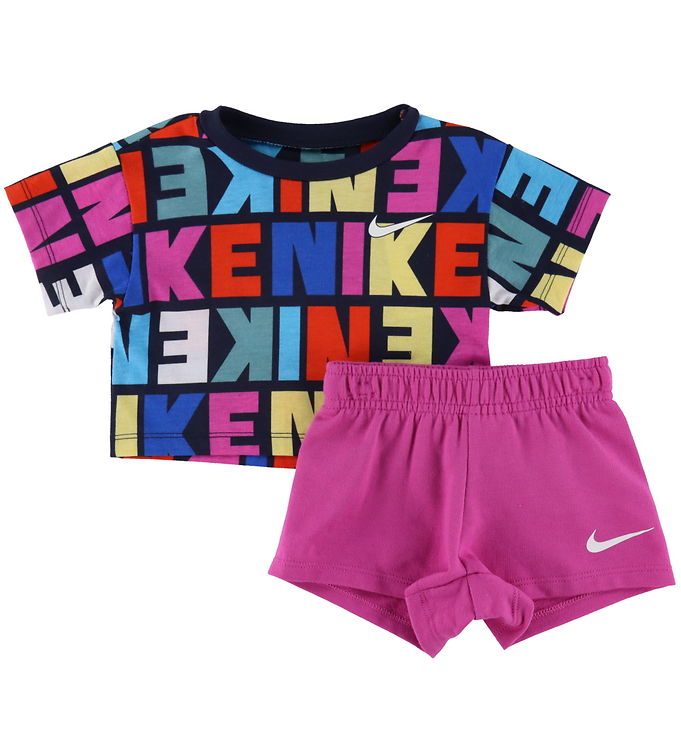 #2 - Nike Shortssæt - T-shirt/Shorts - Active Fuchsia