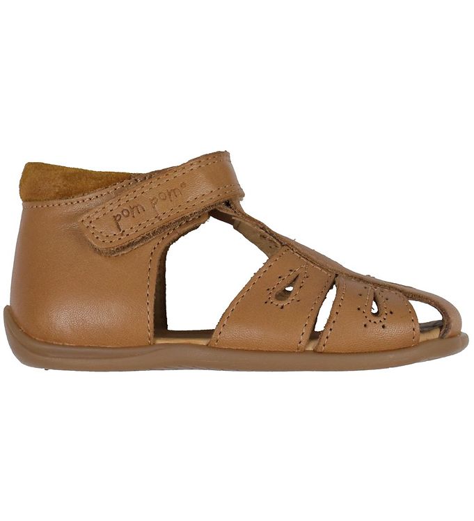 #3 - Pom Pom Sandaler - Starters Drops Velcro - Camel