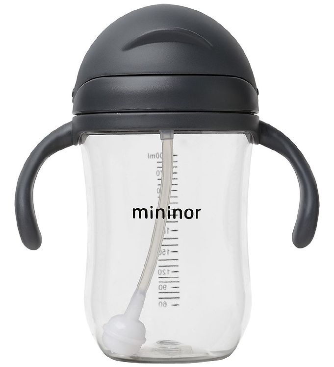 Image of Mininor Kop m. Sugerør - Tritan - 330 ml - Sort Ravn (306657-4442459)