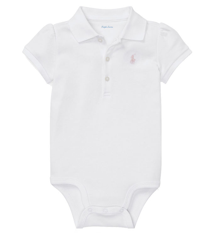 Polo Ralph Lauren Body k/æ - Baby Classics - Hvid m. Rosa