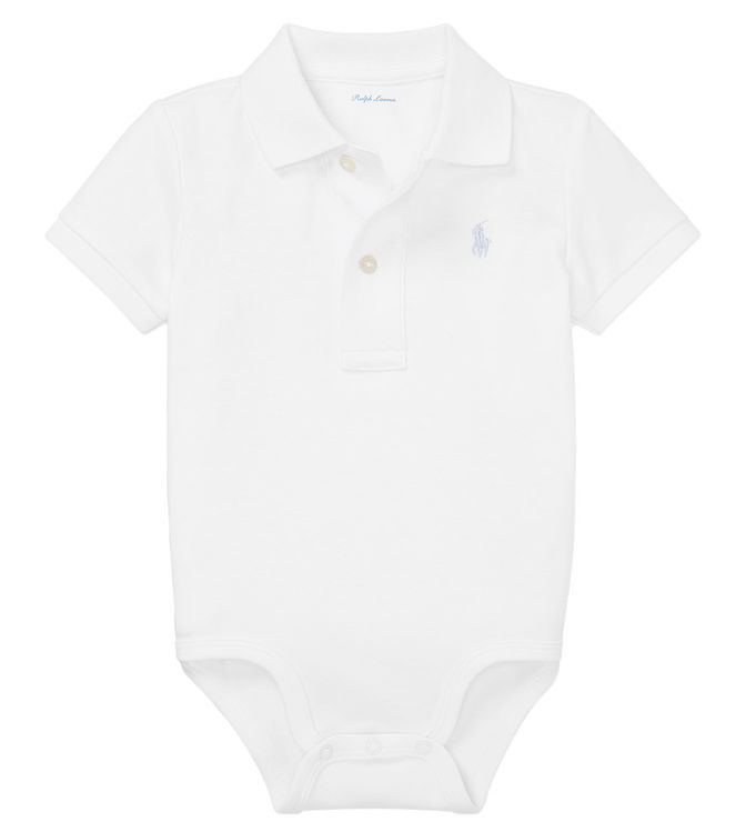 Polo Ralph Lauren Body k/æ - Baby Classics - Hvid m. Lyseblå