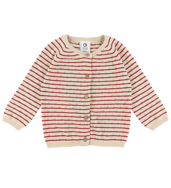 5: Müsli Cardigan - Strik - Baby - Berry Red