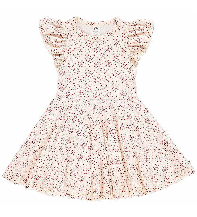 Müsli Kjole - Love Dress - Buttercream/Berryred