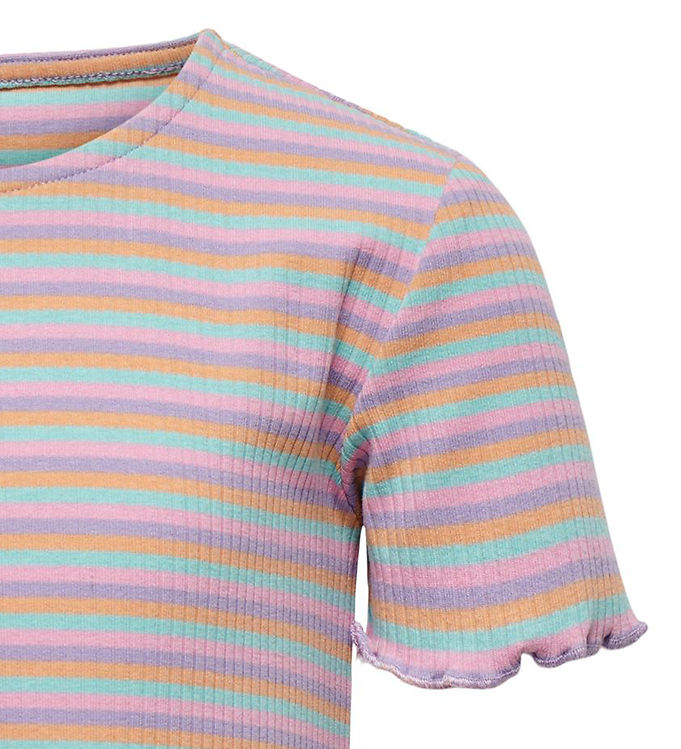 Rose Kids - KogAmelia T-shirt Only Rib Purple Stripes - -