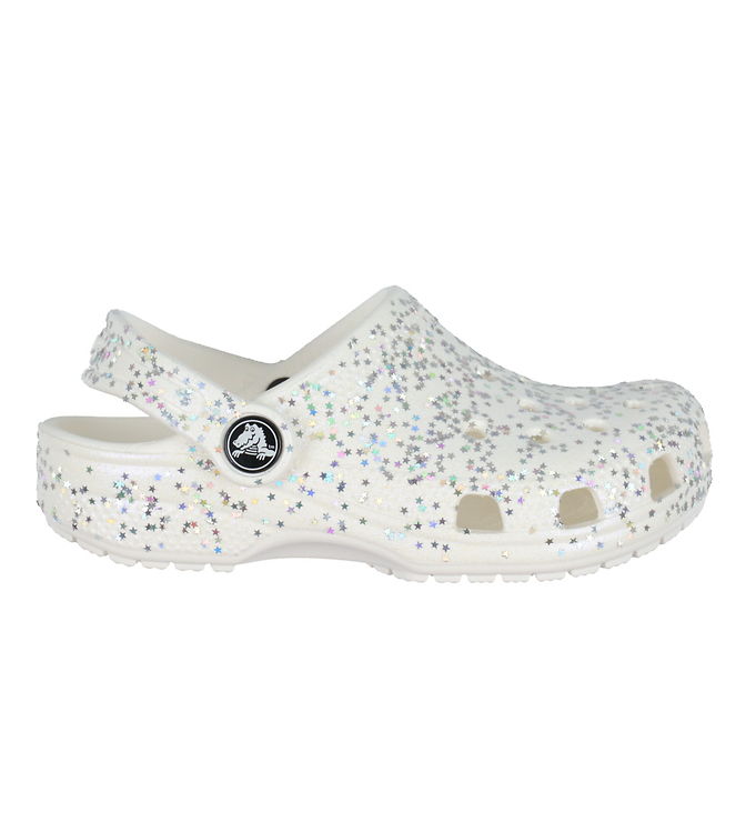 Reskyd bånd stor Crocs Sandaler - Classic Starry Glitter Clog K - Hvid