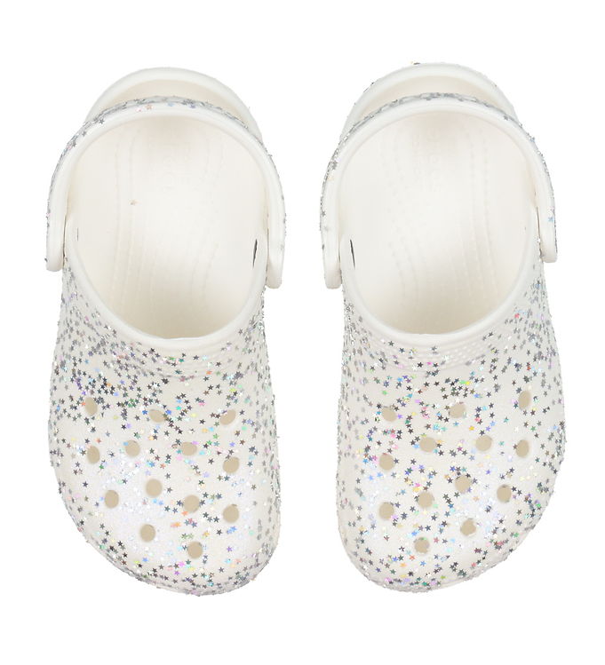 Crocs Sandaler – Classic Starry Glitter Clog K – Hvid