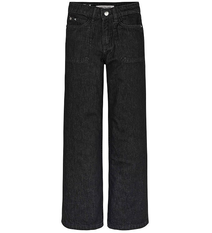 9: Calvin Klein Jeans - High Rise - Wild Leg - Sort
