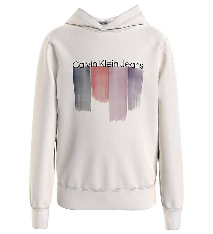 Calvin Klein Hættetrøje - Placed Brushstrokes - Whitecap Gray