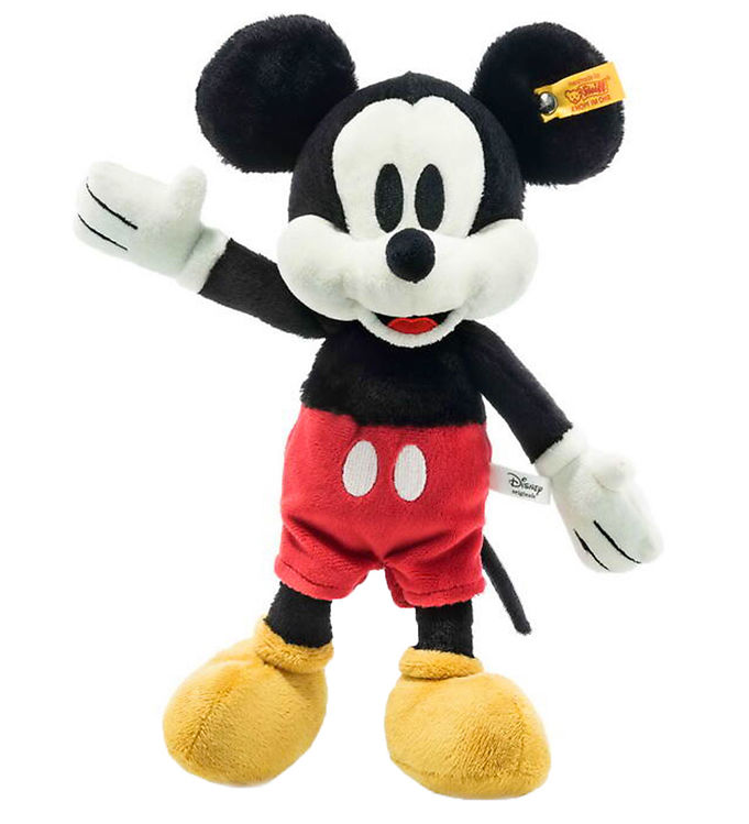 Steiff Bamse - 31 cm. Mickey Mouse Sort/Rød unisex