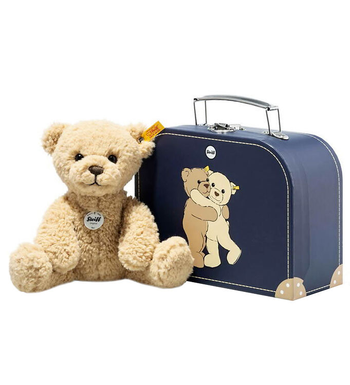 Steiff Bamse - 21 cm. Ben Teddy Bear In Suitcase Beige unisex