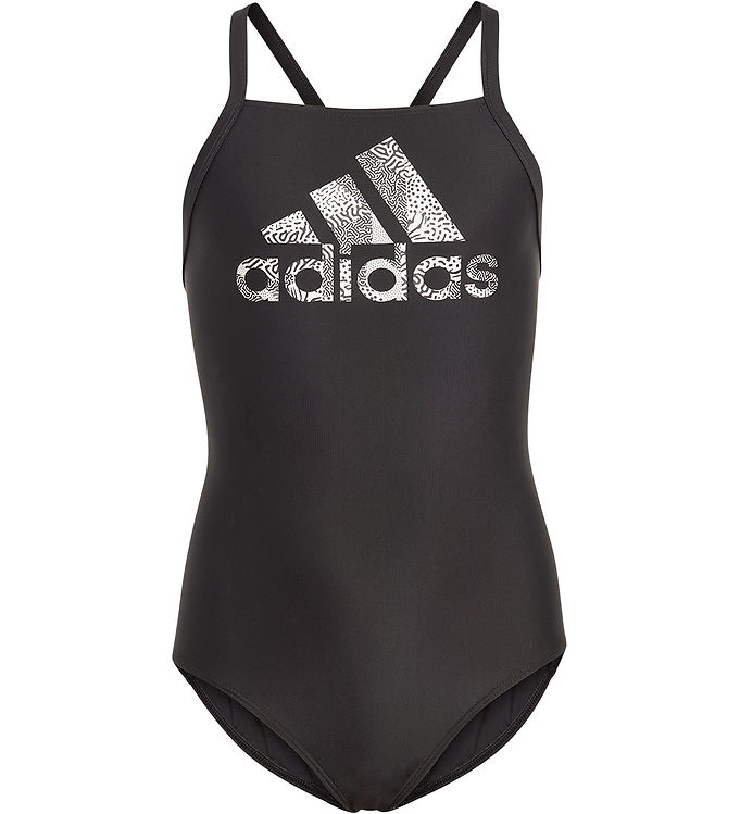 10: adidas Performance Badedragt - Big Logo Suit - Sort/Hvid