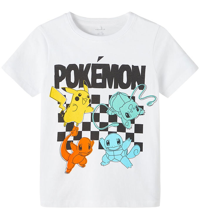 13: Name It T-shirt - NkmJulin Pokemon - Bright White m. Print