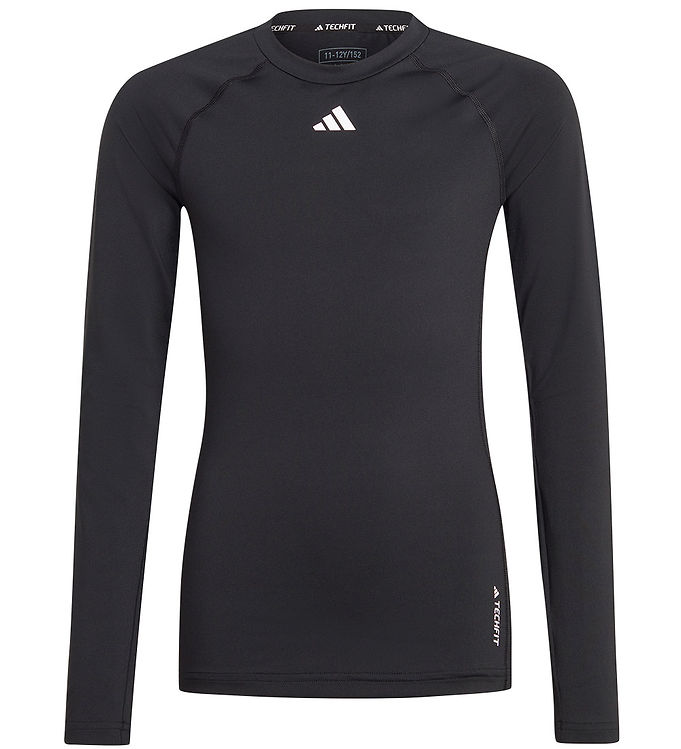 adidas Performance Bluse - U TF LS TEE Sort/Hvid unisex