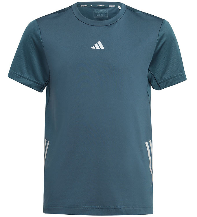 adidas Performance T-shirt - U Run 3S Tee - Petroleumsblå