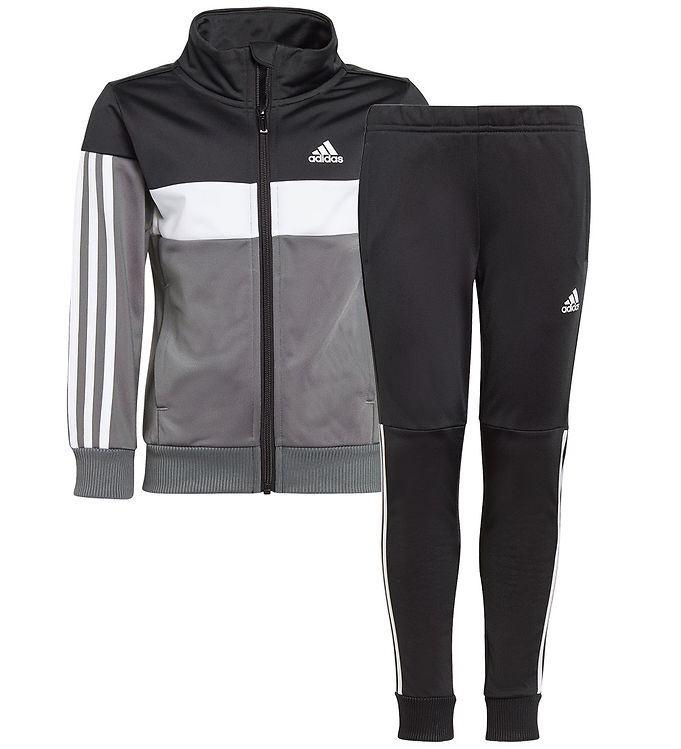 7: adidas Performance Træningssæt - Cardigan/Bukser - Sort/Hvid/Grå