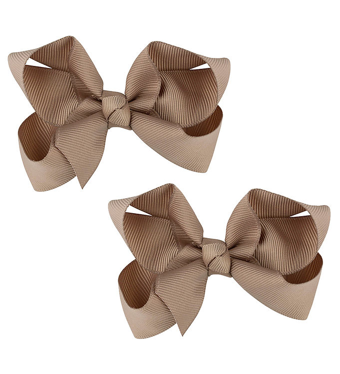 Bows By Stær Hårsløjfe - 2-Pak - 8 cm - Latte