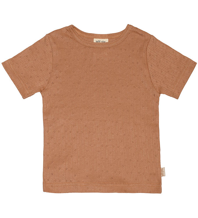 Petit Piao T-shirt Pointelle Summer Camel
