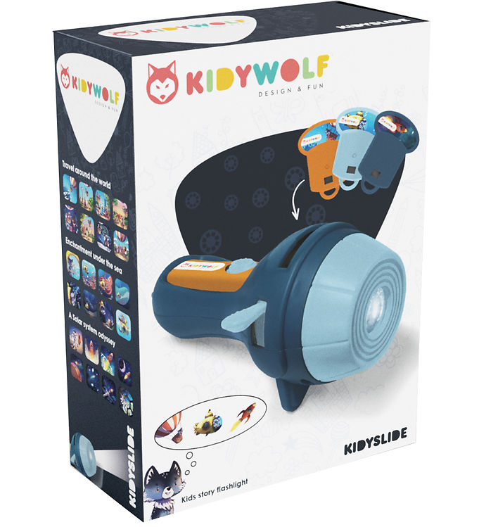 Image of Kidywolf Lommelygte m. Historier - Kidyslide - Blå (308993-4500900)