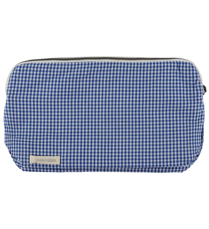 #3 - Studio Feder Toilettaske - 30x20x10 - Gingham Mini Blue