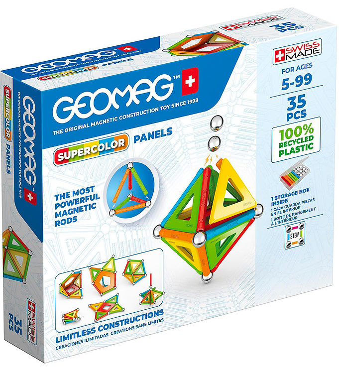 Image of Geomag Magnetsæt - Supercolor Panels Recycled - 35 Dele (308965-4500602)