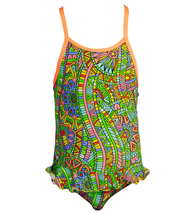 Funkita Badedragt - UV50+ Belted Frill Minty Mixer female