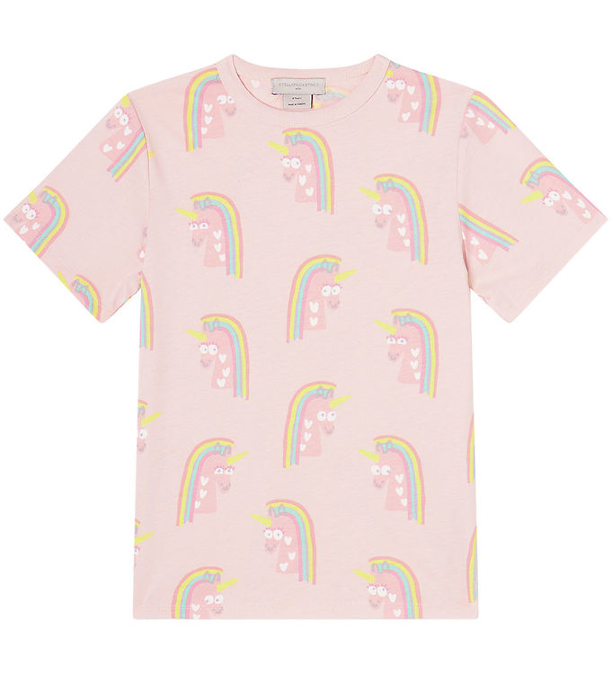 Stella McCartney Kids T-shirt - Rosa m. Enhjørninger
