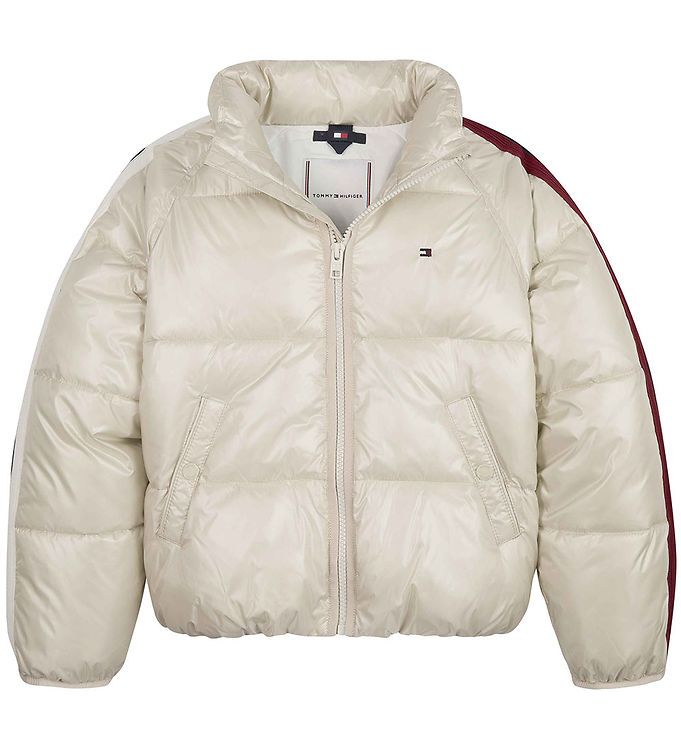 7: Tommy Hilfiger Dunjakke - Global Stripe Puffer - Classic Beige