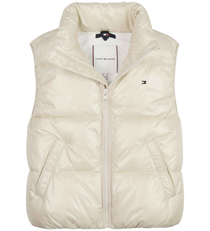 Billede af Tommy Hilfiger Dynevest - Glossy Short Puffer - Classic Beige